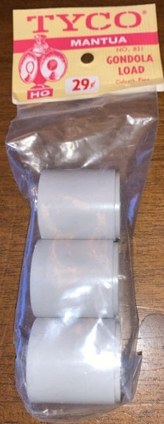 Tyco 831 HO Scale Mantua Culvert Pipe Gondola Load (Pack of 3)
