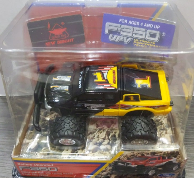 New Bright 308 O Black/Yellow Ford F-350 Truck#1 UPV Battery Operated Super Fast