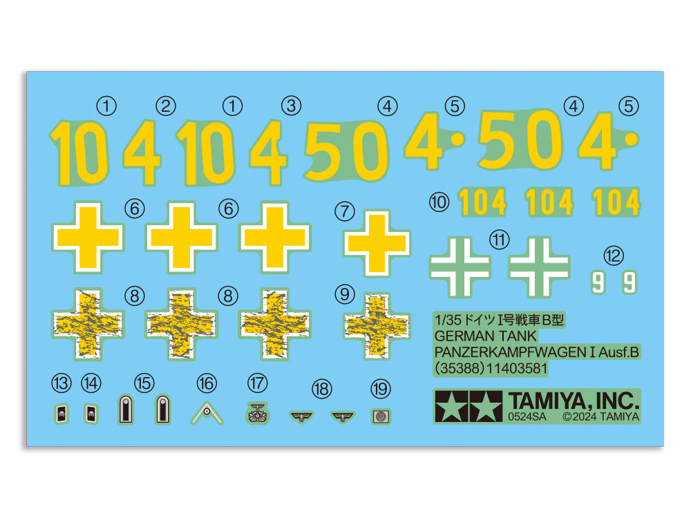 Tamiya 35388 1:35 Panzerkampfwagen I Ausf.B (Sd.Kfz.101) Tank Plastic Model Kit