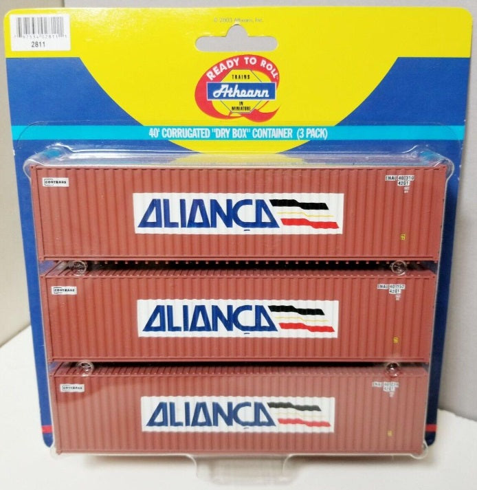 Athearn 2811 H O Scale Alianca 40'' Corrugated Dry Box Container (Pack of 3)