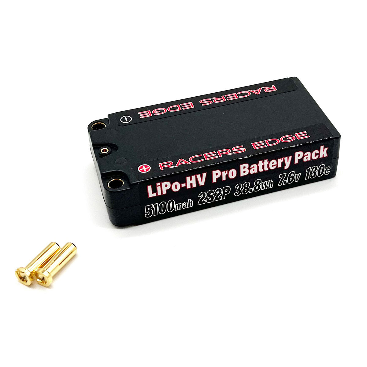 Racers Edge PROLP51002S130 5100mAh 2S 7.6V 130C Shorty Hard Case Lipo w/Bullet