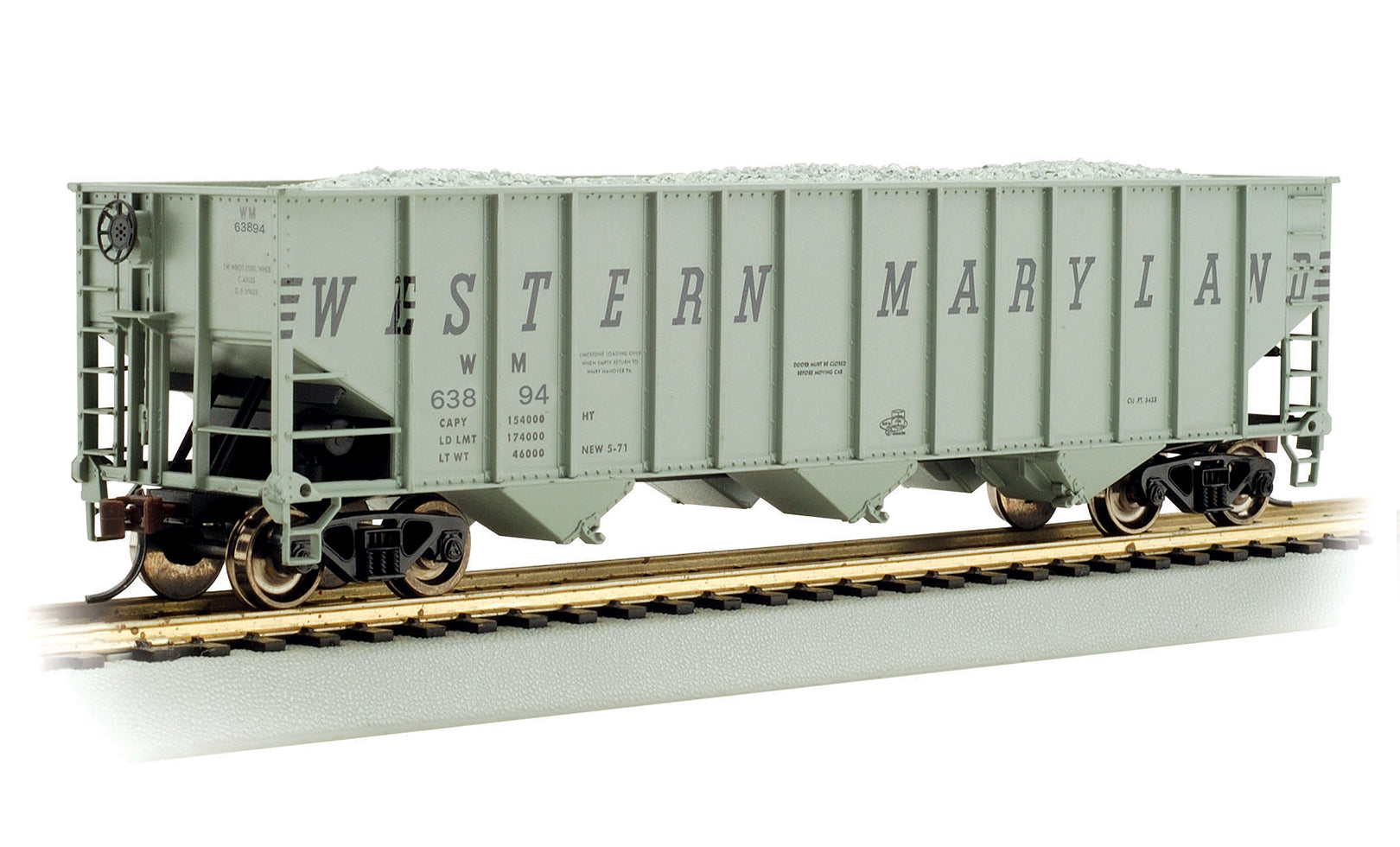 Bachmann 18748 HO Western Maryland Bethlehem Steel 100 Ton 3 Bay Hopper #63894