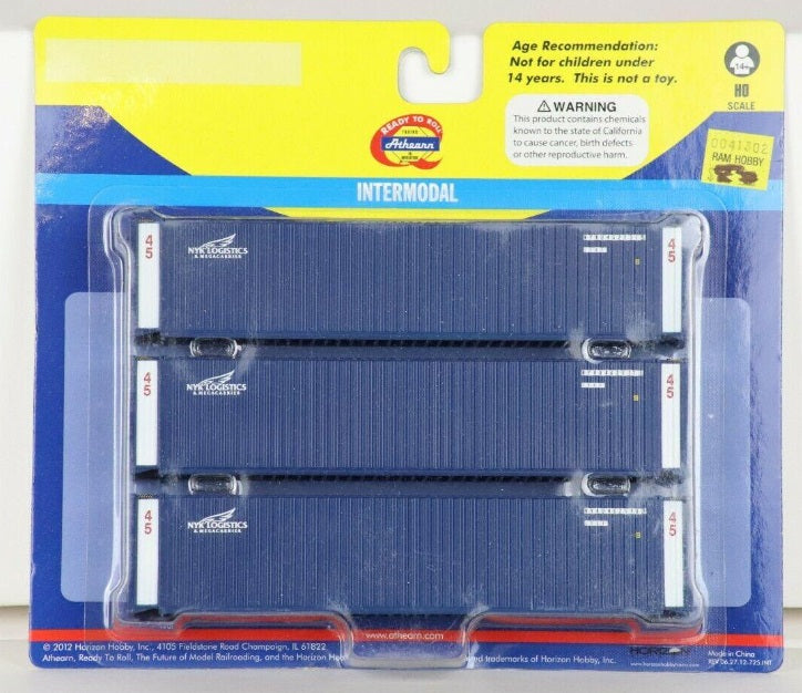 Athearn 27774 HO NYK Logistic 45'' Intermodal Container(Pack of 3)