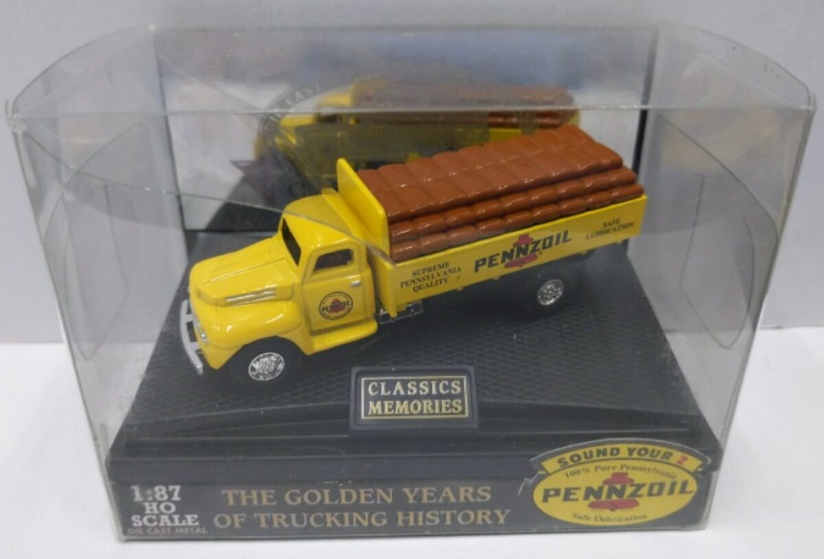 Acme 1087 1:87 Golden Wheel Classics Memories Yellow Pennzoil Truck Die Cast