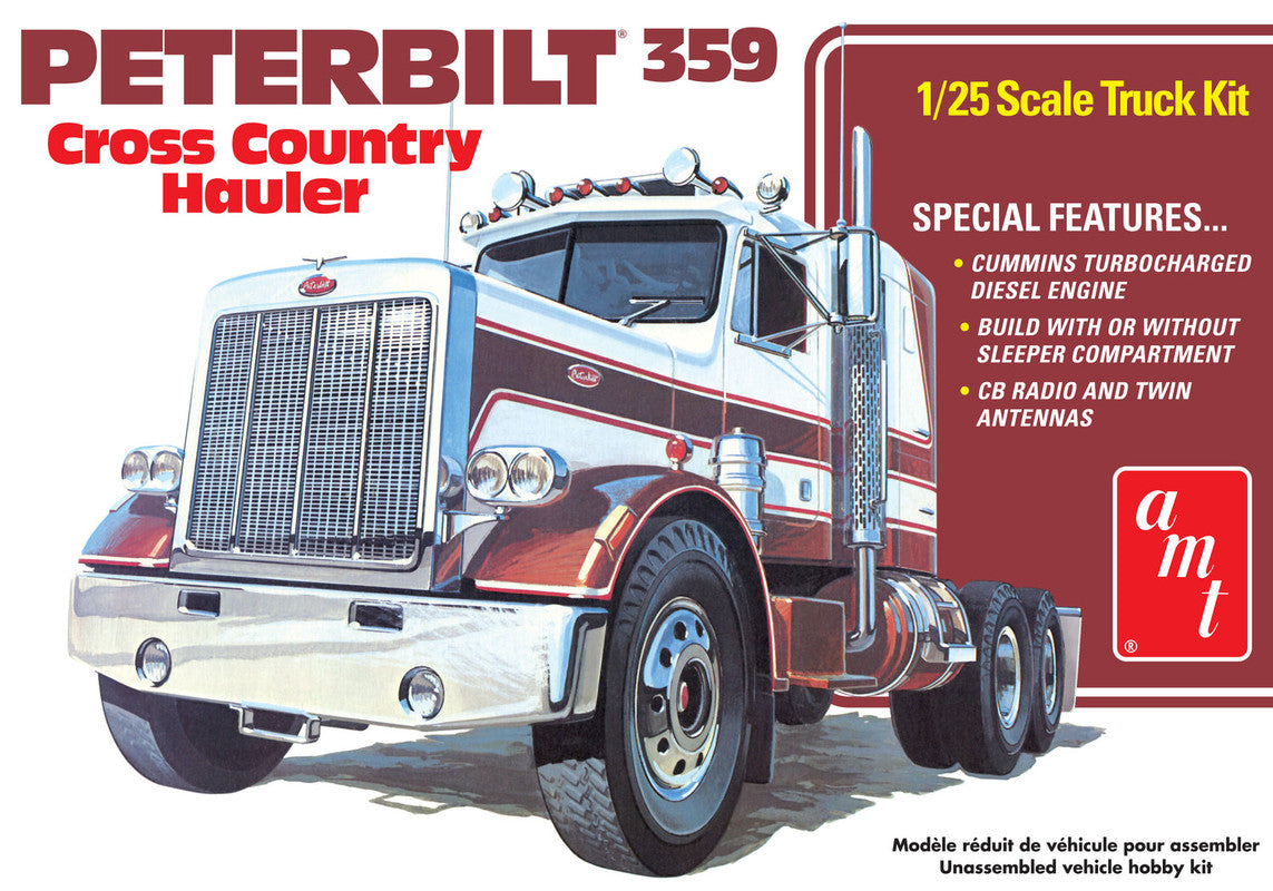 AMT 1477 1:25 Peterbilt 359 "Cross Country Hauler" Plastic Model Kit