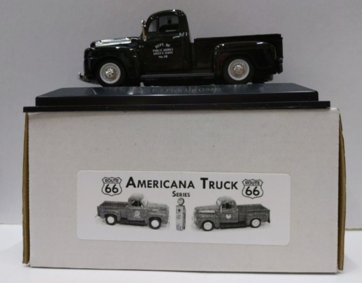 Americana Truck AM-1948-24 1:34 Black 1948 Ford F-1 Pick Up Truck