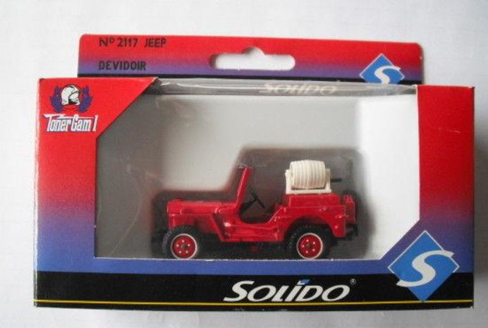 Solido 2117 1:43 Red Toner Gam I 1944 Willy''s Jeep Fire Engine S.D.I Du Var LN/Box