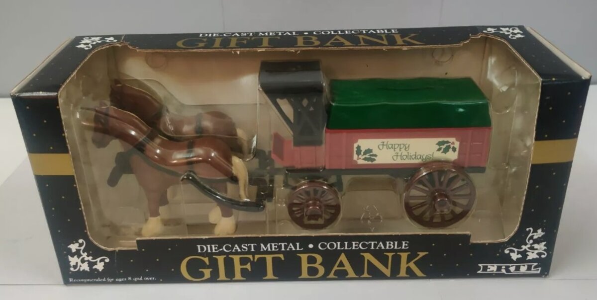 Ertl 9780 Die-Cast Metal Gift Coin Bank W/Rubber Tires Collectable