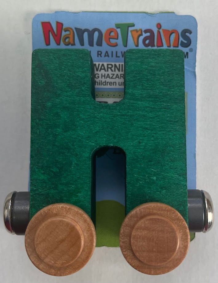 Maple Landmark Inc. 100085 NameTrains "H" Green Wooden Letter Car