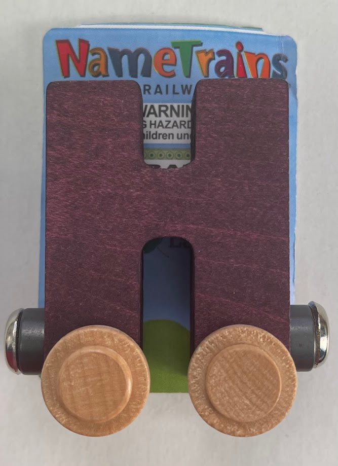 Maple Landmark Inc. 100085 NameTrains "H" Purple Wooden Letter Car