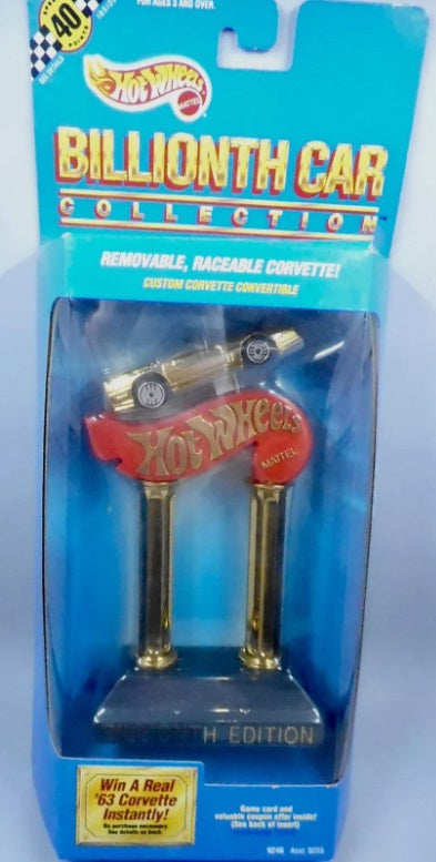Hot Wheels 9255 Billionth Car Trophy w/Removable Raceable 80''s Corvette