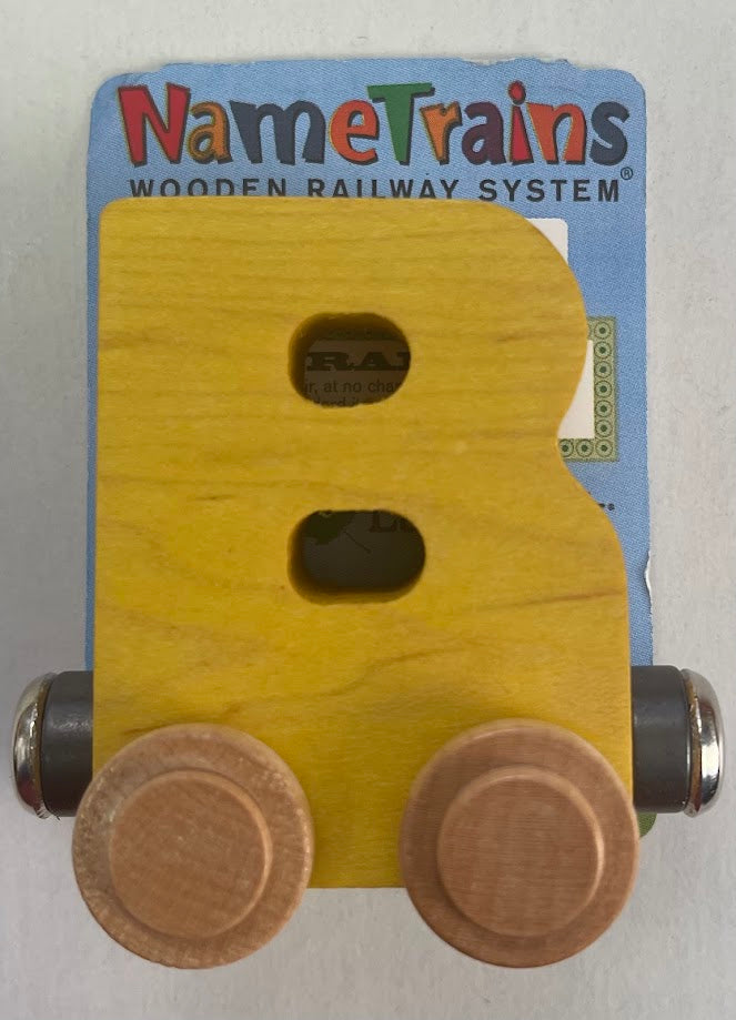 Maple Landmark Inc. 100023 NameTrains "B" Yellow Wooden Letter Car