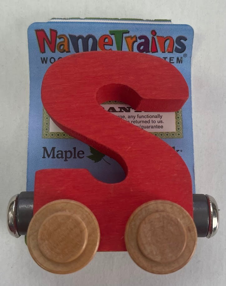 Maple Landmark Inc. 100191 NameTrains "S" Red Wooden Letter Car