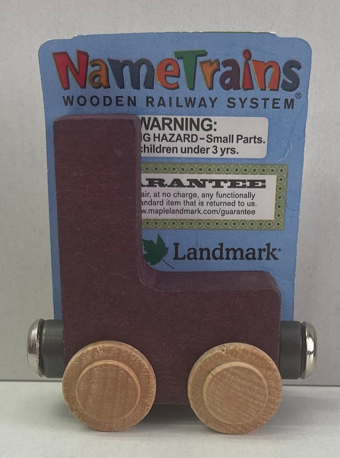 Maple Landmark Inc. 100122 NameTrains "L" Purple Wooden Letter Car
