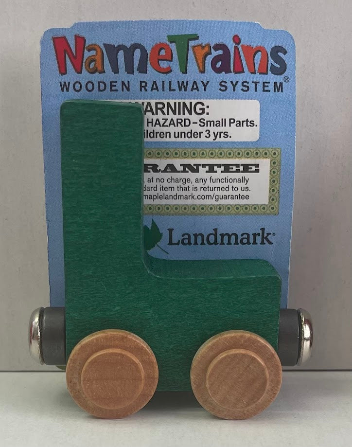 Maple Landmark Inc. 100122 NameTrains "L" Green Wooden Letter Car