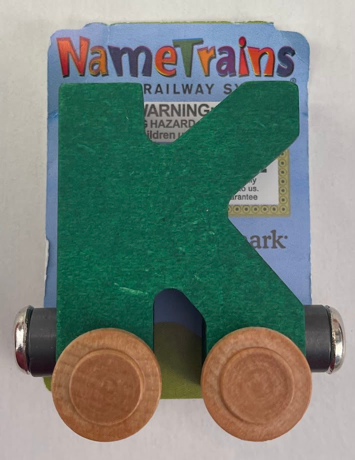Maple Landmark Inc. 100115 NameTrains "K" Green Wooden Letter Car