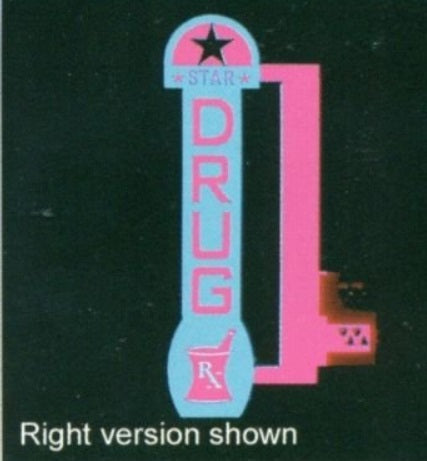 Miller Engineering 31031-L N and HO *Star* Drug Store Sign Left Hand Version Kit