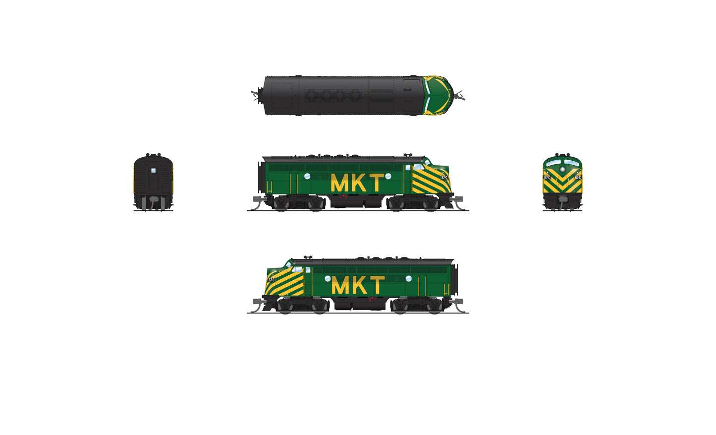 Broadway Limited 9214 N MKT EMD F3A Diesel Locomotive with Sound/DC/DCC #67-C