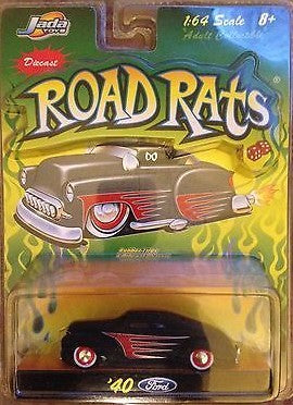 Jada Toys 12008 1:64 Die Cast Road Rats Black & Red 1940 Classic Ford Roadster