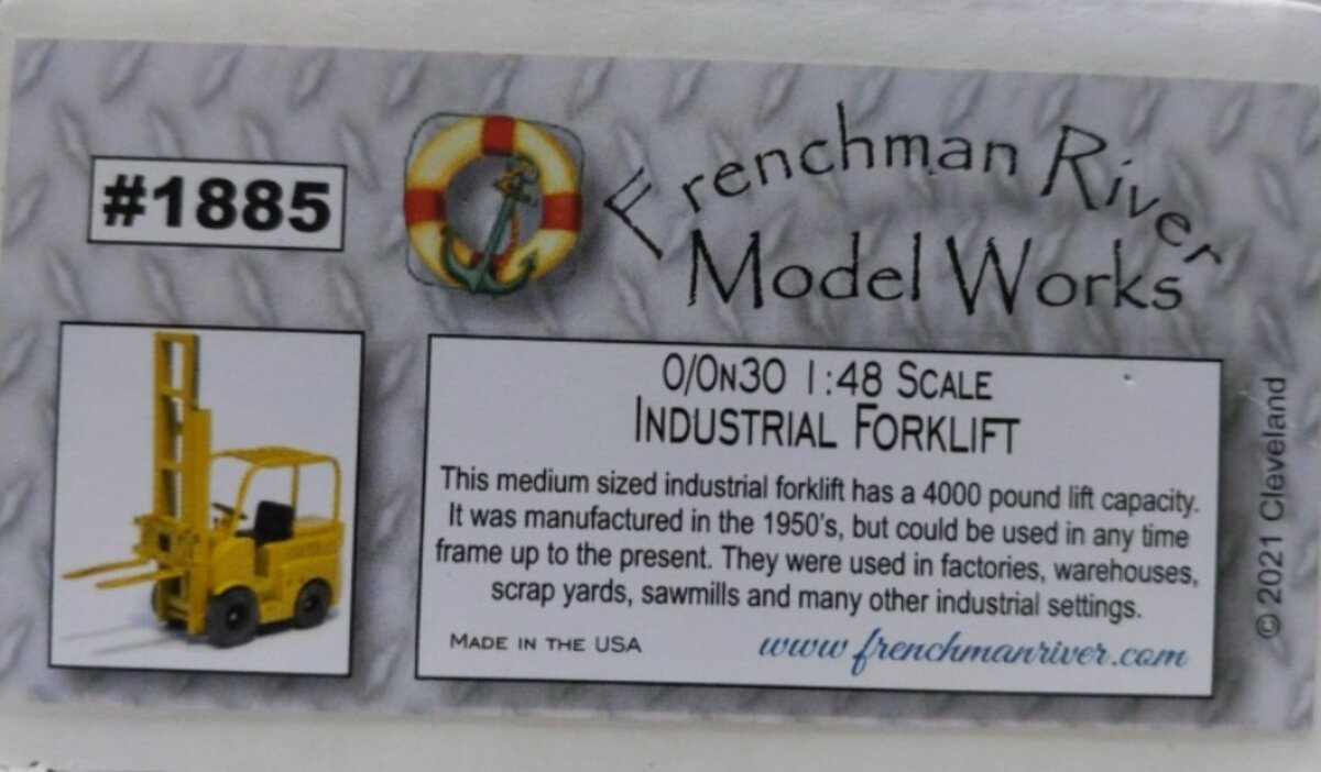 Frenchman River Modelworks 1885 O/ON30 Industrial Forklift Plastic Kit