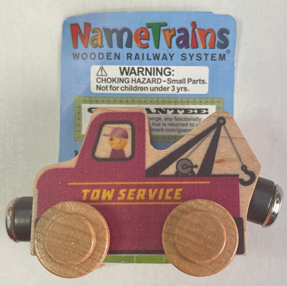 Maple Landmark Inc. 10252 NameTrains Tow Truck Wooden Train Car