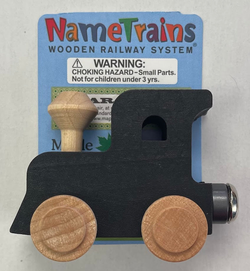 Maple Landmark Inc. 10110 NameTrains Black Engine Wooden Train Car