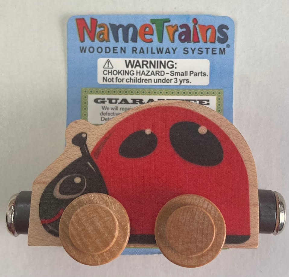 Maple Landmark Inc. 10338 NameTrains Lizzy Ladybug Wooden Train Car