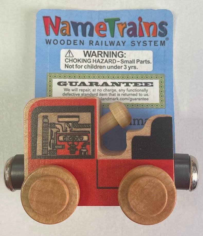 Maple Landmark Inc. 10256 NameTrains Red Tractor Wooden Train Car