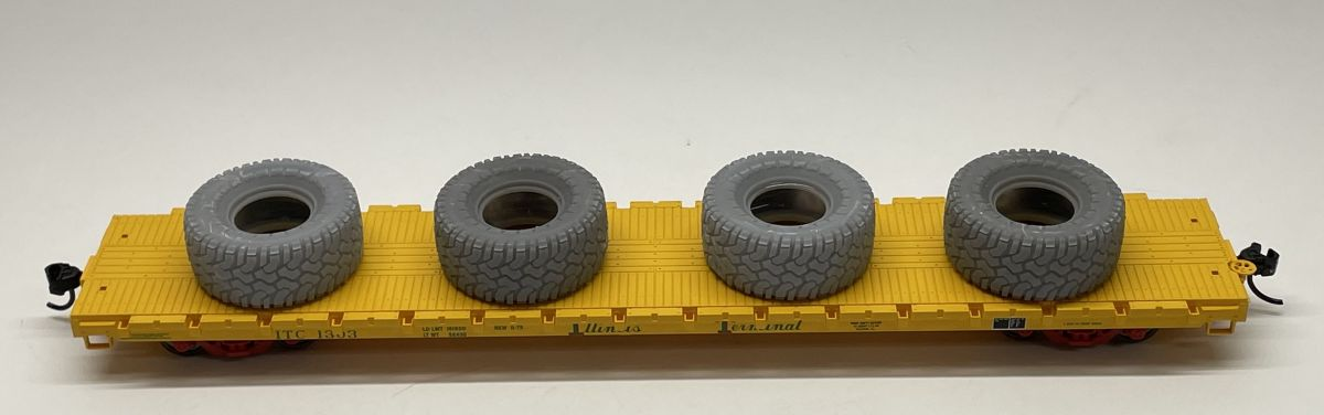 Phoenix Precision Models 31631 HO Earthmover Tires Flatcar Load (Pack of 3)