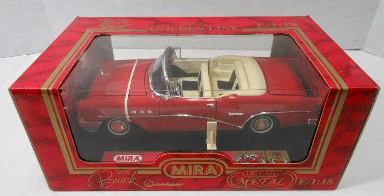 Mira 6157 1:18 Die-Cast Golden Line Collection Red and White 1955 Buick Century