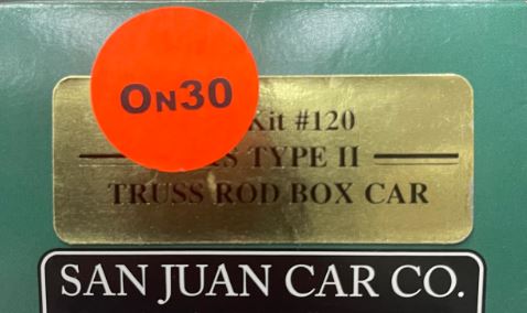 San Juan Car Co 120 On30 Truss Rod Box Car Kit