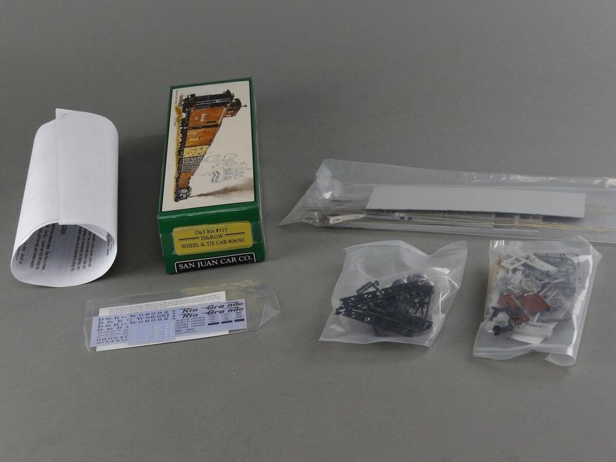 San Juan Car Co 115 On30 D&RGW Wheel & Tie Car Kit #06092