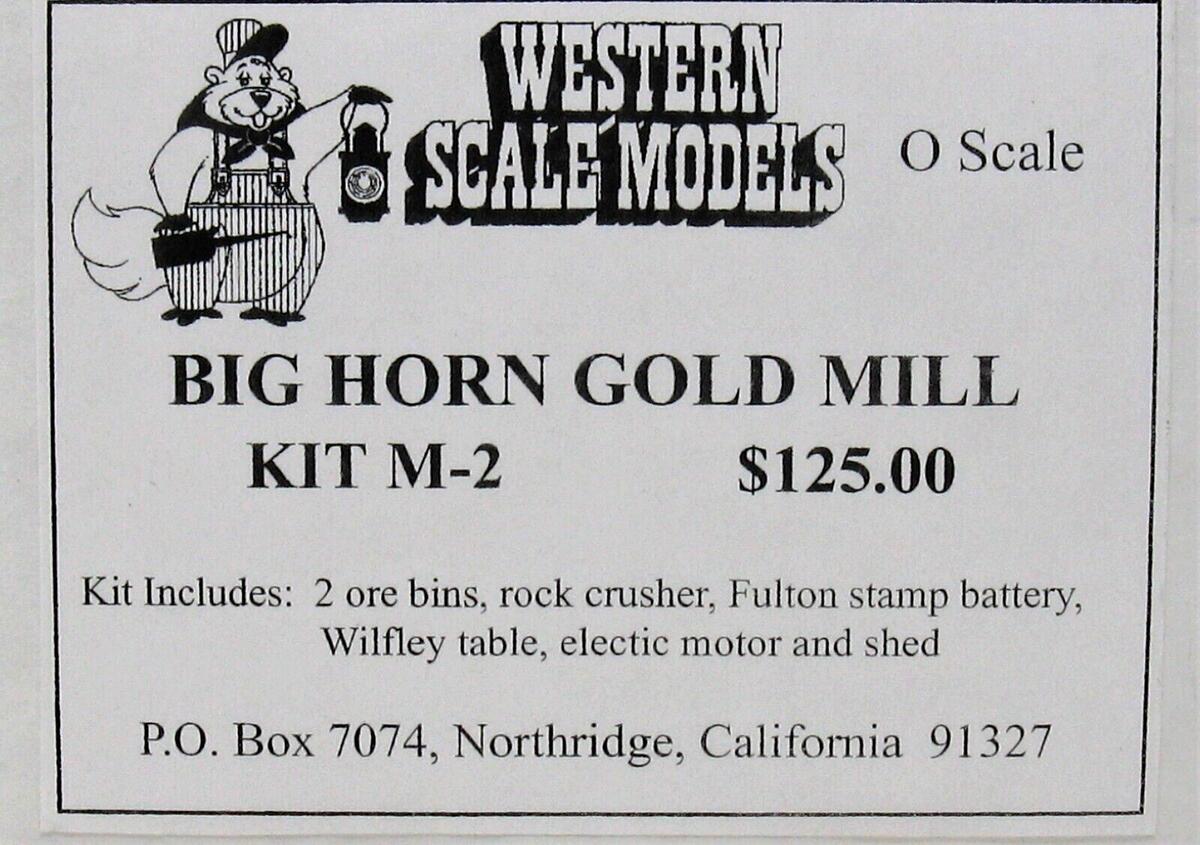 Western Scale Models M-2 O Big Horn Gold Mill Kit
