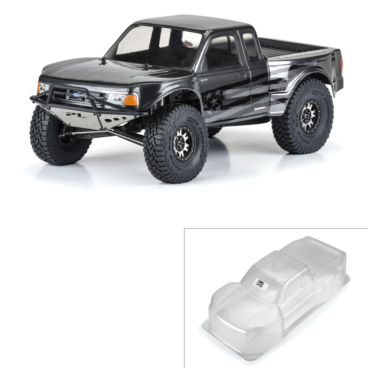 Pro-Line Racing 364000 1:10 12.3" WB Crawler 1993 Ford Ranger Clear Body