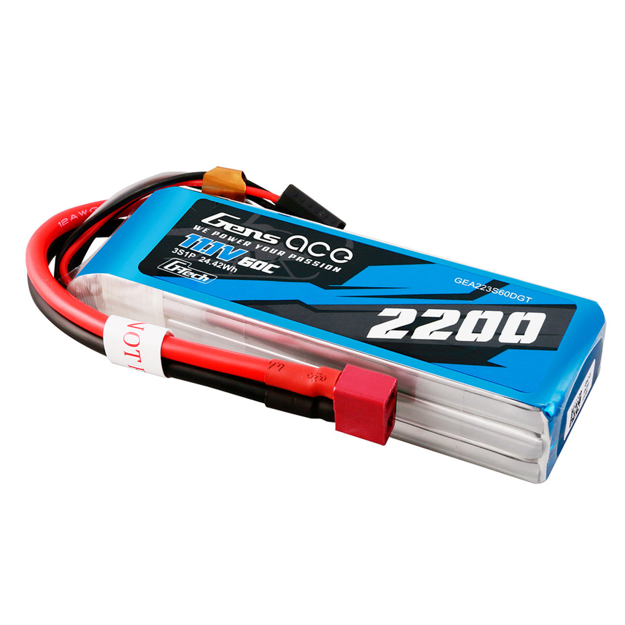 Gens Ace GEA223S60DGT 2200mAh 3S 60C 11.1V G-Tech Lipo Battery Pack
