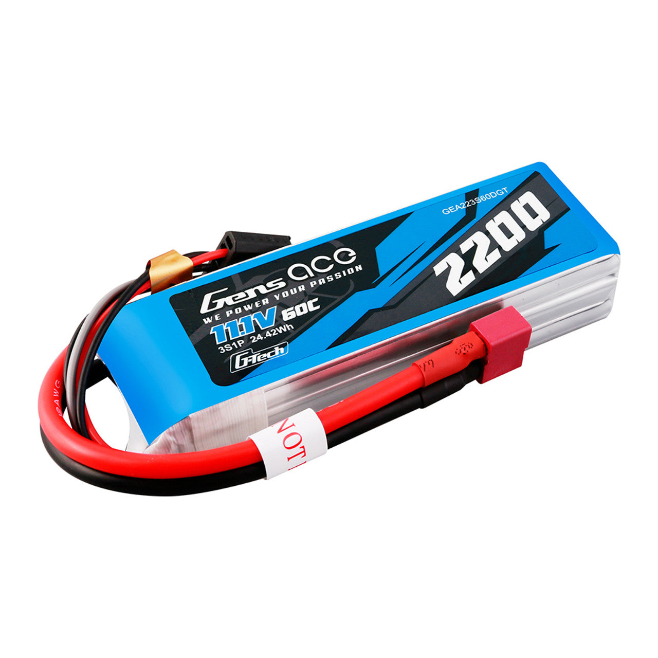 Gens Ace GEA223S60DGT 2200mAh 3S 60C 11.1V G-Tech Lipo Battery Pack