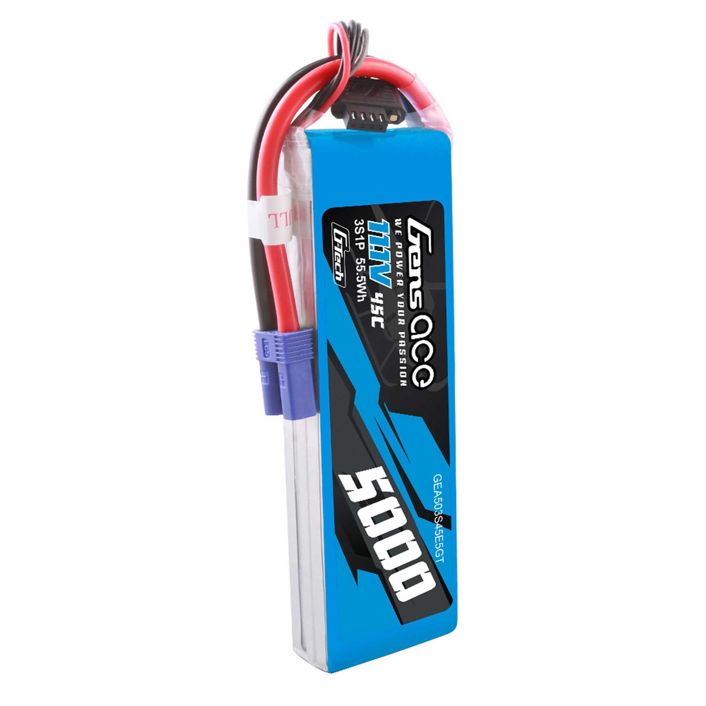 Gens Ace 503S45E5GT 11.1V 5000mAh 3S 45C G-Tech Smart LiPo Battery with Deans