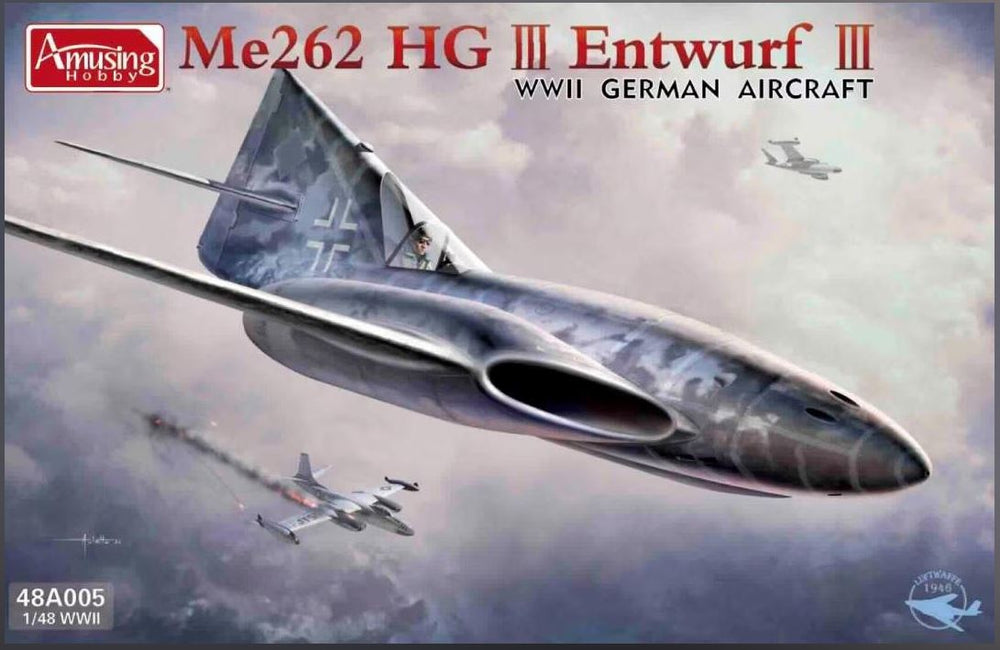 Amusing Hobby 48A005 1:48 Me 262 HG III Entwurf III WWII German Aircraft Kit