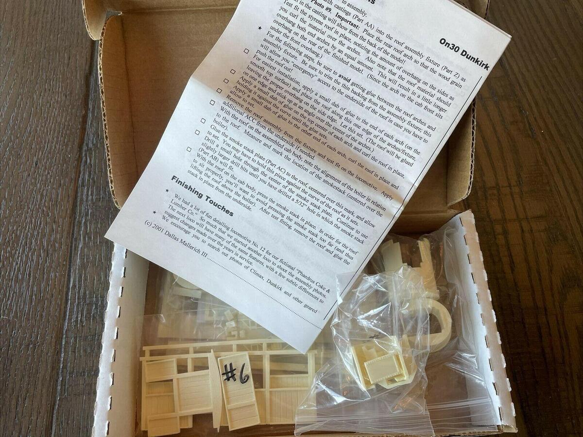 Boulder Valley 301 On30 Open-cab Dunkirk Geared Steam Locomotive Kit