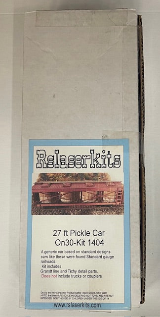 RS Laser Kits 1404 On30 27ft Pickle Car Kit