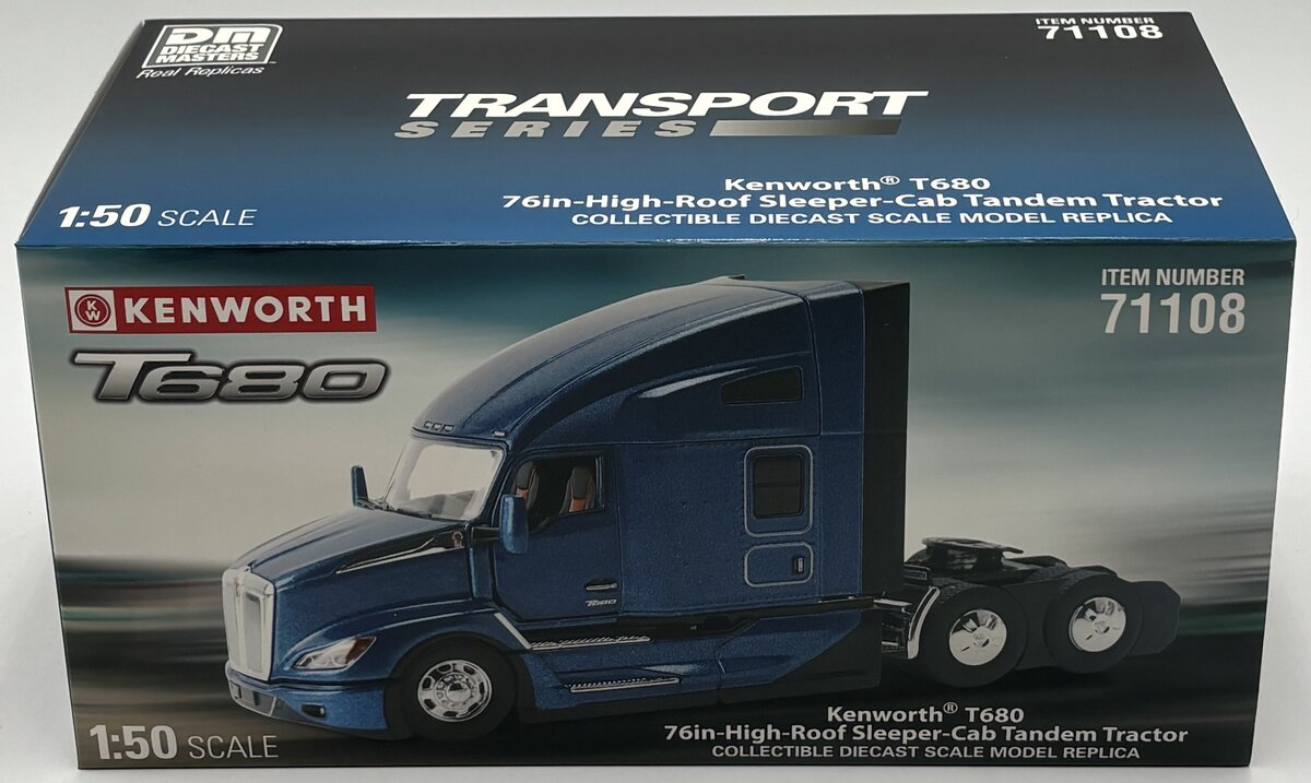 DieCast Masters 71108 1:50 Kenworth T680 Sleeper Tractor Diecast Model