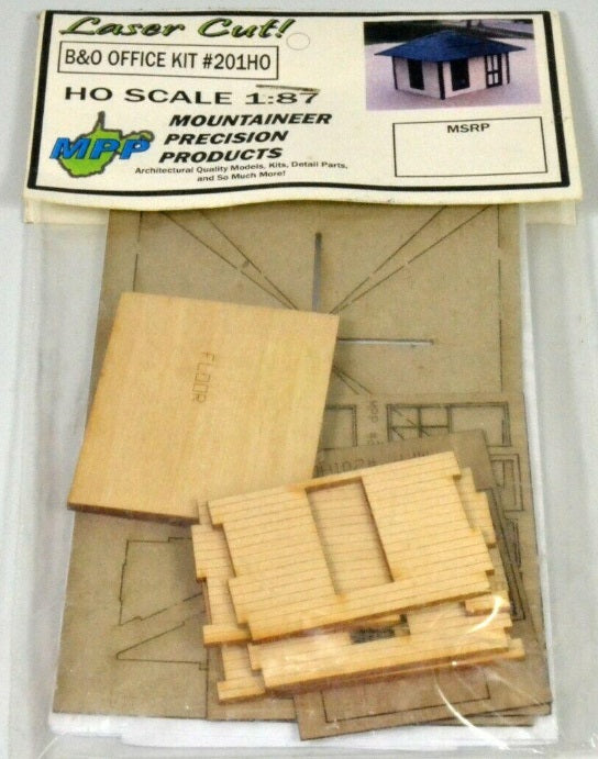 Mountaineer Precision Products 201HO HO Scale B&O Office Laser Cut Wood Kit