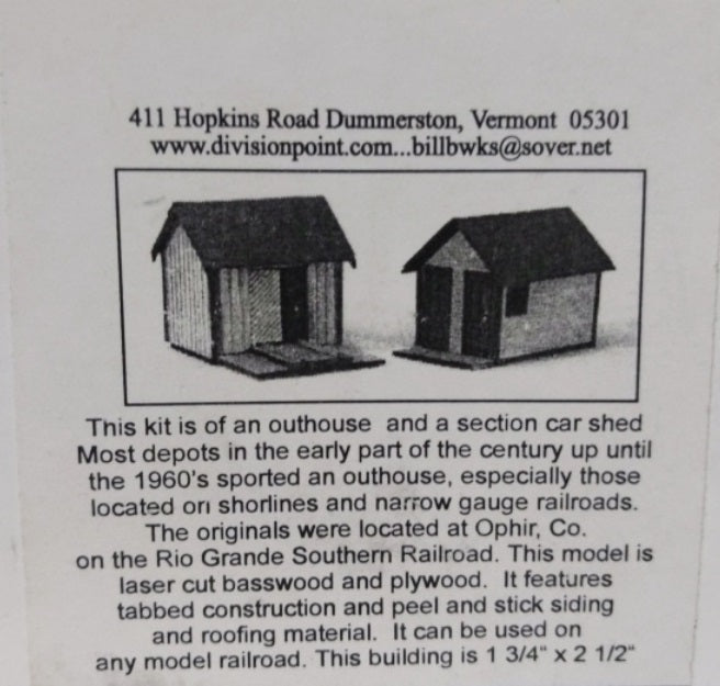 Banta Model Works bmw-101 HO Outhouse Section & Car Shed Laser Cut Basswood Kit