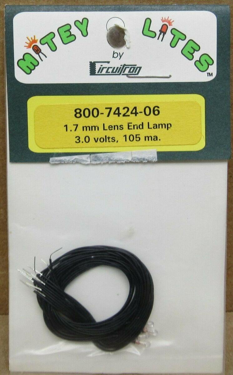 Circuitron 800-7424-06 1.7 mm Lens End Lamp 3 Volts 105 ma