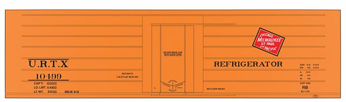 Tichy 10019N6 N MILW/URTX Ribbed-Side Reefers Railroad Decal Set (Pack of 6)