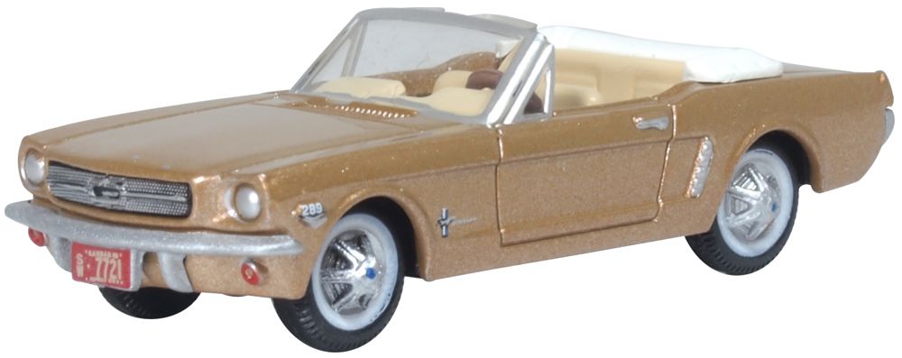 Oxford Diecast 87MU65007 HO Prairie Bronze 1965 Ford Mustang Convertible Car