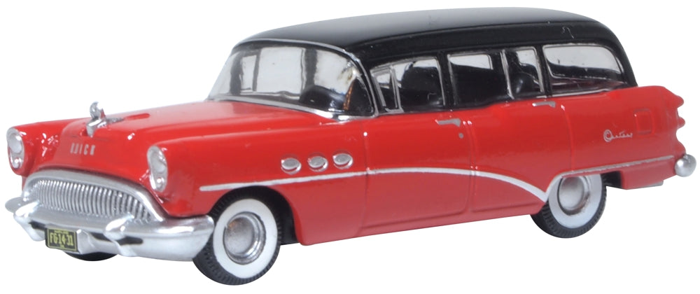 Oxford Diecast 87BCE54004 HO Matador Red 1954 Buick Century Estate Wagon