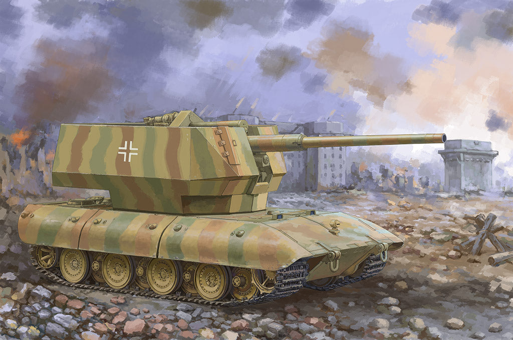 Trumpeter 09585 1:35 E-100 Flakpanzer Tank Plastic Model Kit w/12.8cm Flak 40