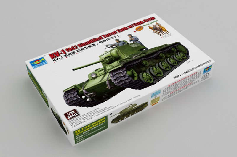Trumpeter 09597 1:35 KV-1 1942 Simplified Turret Tank Plastic Kit w/Tank Crew