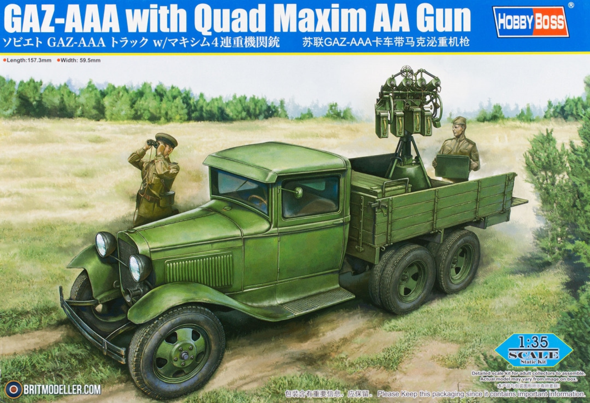 Hobby Boss 84571 1:35 GAZ-AAA with Quad Max AA Gun Plastic Model Kit